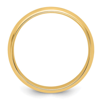 14k Yellow Gold 6mm Half Round with Edge Wedding Band Size 8.5