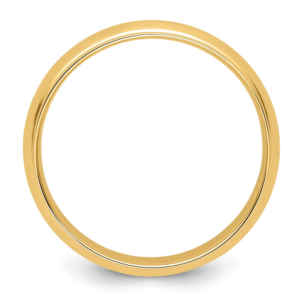 14k Yellow Gold 6mm Half Round with Edge Wedding Band Size 10.5