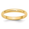 14k Yellow Gold 2.5mm Lightweight Half Round Wedding Band Size 6