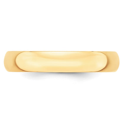 14k Yellow Gold 4mm Lightweight Half Round Wedding Band Size 7.5