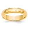 14k Yellow Gold 4mm Lightweight Half Round Wedding Band Size 13