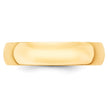 14k Yellow Gold 5mm Lightweight Half Round Wedding Band Size 4