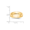 14k Yellow Gold 5mm Lightweight Half Round Wedding Band Size 4