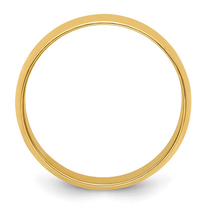 14k Yellow Gold 7mm Lightweight Half Round Wedding Band Size 12