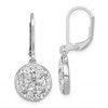 Sterling Silver Rhodium-Plated Polished White Crystal Sand Dollar Dangle Earrings