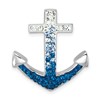 Sterling Silver Rhodium-Plated Polished Crystal Anchor Chain Slide