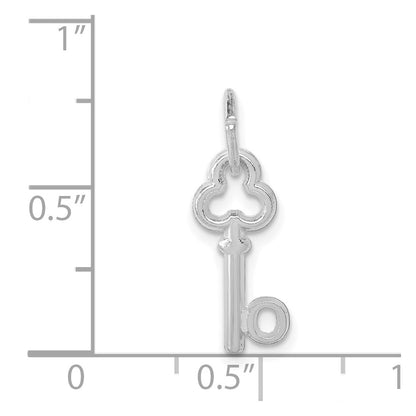 14K White Gold Key Letter O Initial Charm