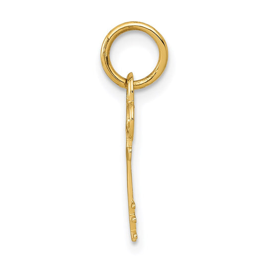 14k Key Letter E Initial Charm