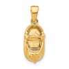 10k 3-D Engraveable Baby Shoe Charm Mounting