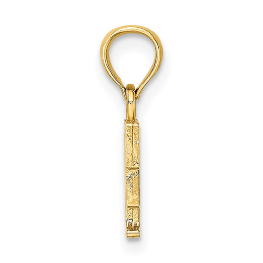 14K Polished Block Letter F Initial Pendant