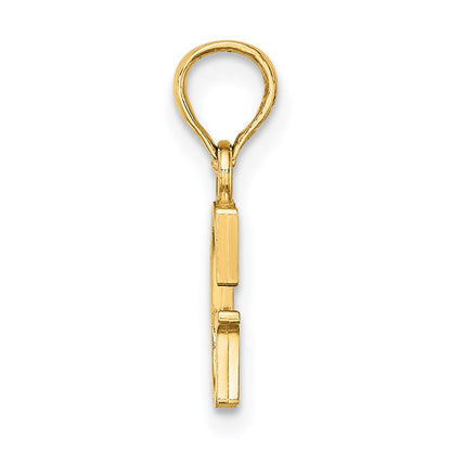 14K Polished Block Letter G Initial Pendant