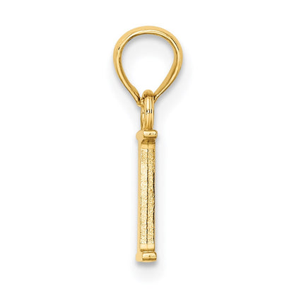 14K Polished Block Letter I Initial Pendant