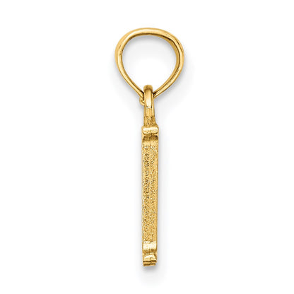 14K Polished Block Letter M Initial Pendant