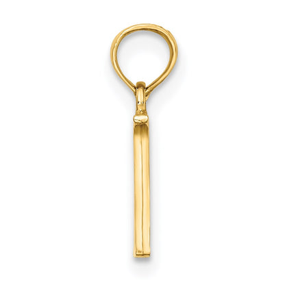 14K Polished Block Letter N Initial Pendant
