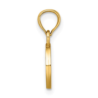14K Polished Block Letter O Initial Pendant