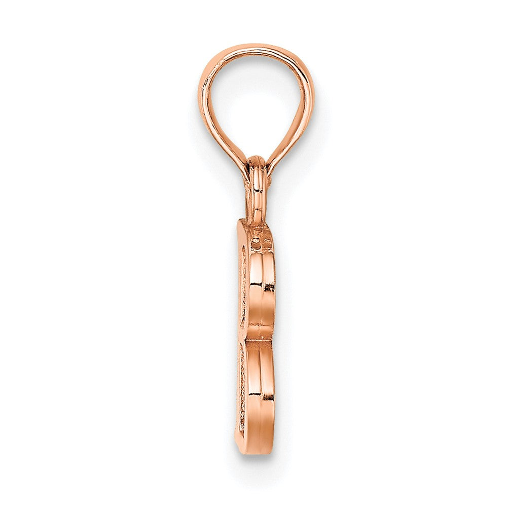 14K Rose Gold Polished Block Letter B  Initial Pendant