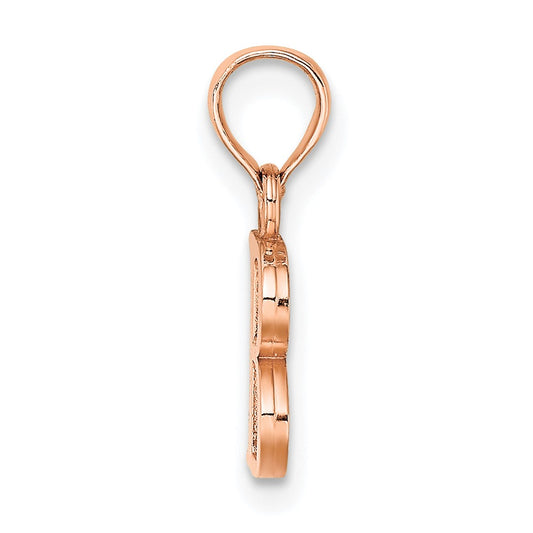 14K Rose Gold Polished Block Letter B  Initial Pendant