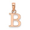 14K Rose Gold Polished Block Letter B  Initial Pendant