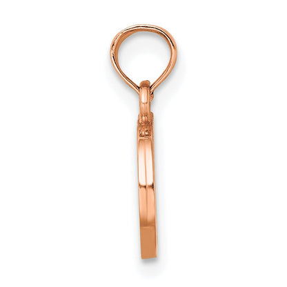 14K Rose Gold Polished Block Letter D Initial Pendant