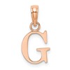14K Rose Gold Polished Block Letter G Initial Pendant