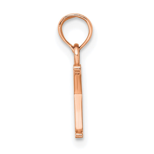 14K Rose Gold Polished Block Letter K Initial Pendant