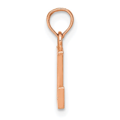 14K Rose Gold Polished Block Letter L Initial Pendant