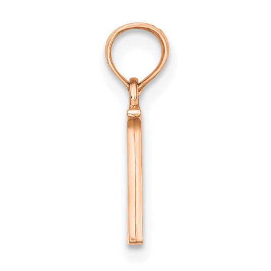 14K Rose Gold Polished Block Letter N Initial Pendant