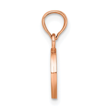 14K Rose Gold Polished Block Letter O Initial Pendant