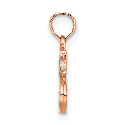 14K Rose Gold Polished Block Letter S Initial Pendant