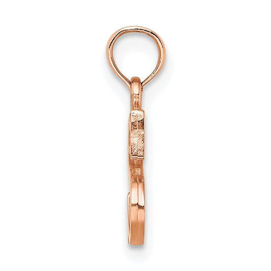 14K Rose Gold Polished Block Letter S Initial Pendant