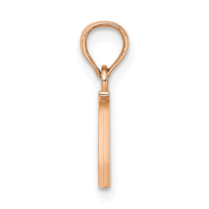 14K Rose Gold Polished Block Letter W Initial Pendant
