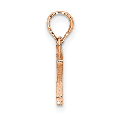 14K Rose Gold Polished Block Letter Y Initial Pendant