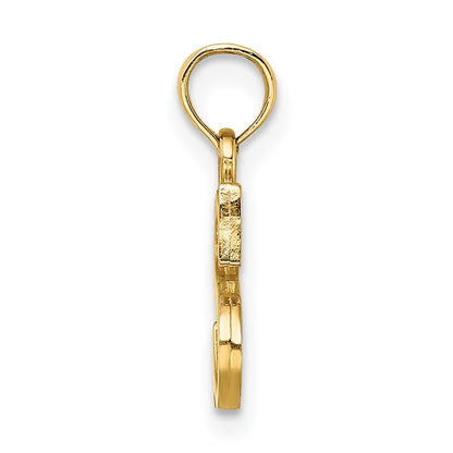 14K Polished Block Letter S Initial Pendant