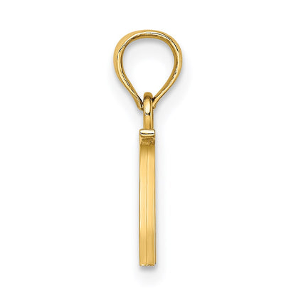 14K Polished Block Letter W Initial Pendant