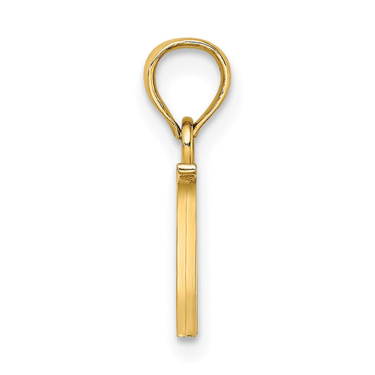 14K Polished Block Letter W Initial Pendant