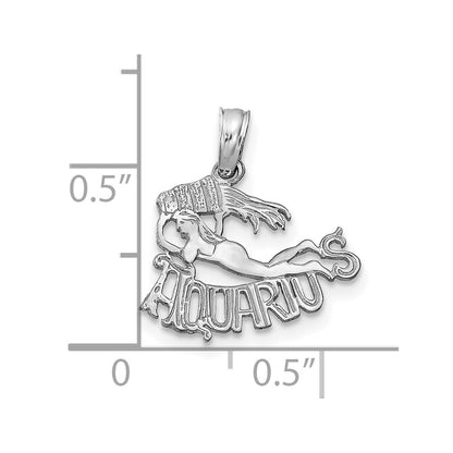 14k White Gold AQUARIUS Zodiac Charm