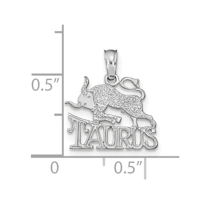 14k White Gold TAURUS Zodiac Charm