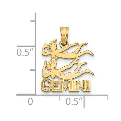 14K GEMINI Zodiac Charm