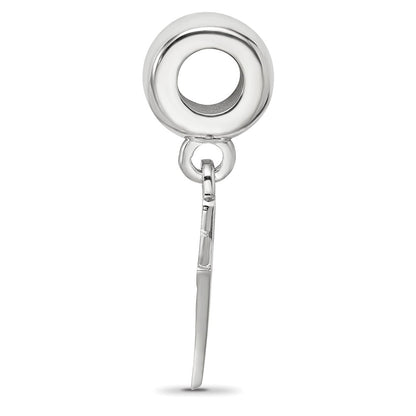 Sterling Silver Rhodium-plated LogoArt Kappa Alpha Theta Kite Bead