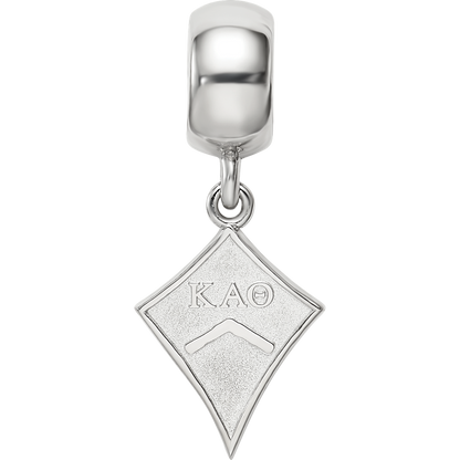 Sterling Silver Rhodium-plated LogoArt Kappa Alpha Theta Kite Bead