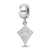 Sterling Silver Rhodium-plated LogoArt Kappa Alpha Theta Kite Bead