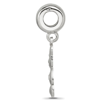Sterling Silver Rhodium-plated LogoArt Kappa Delta Teddy Bear on Bead