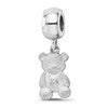 Sterling Silver Rhodium-plated LogoArt Kappa Delta Teddy Bear on Bead