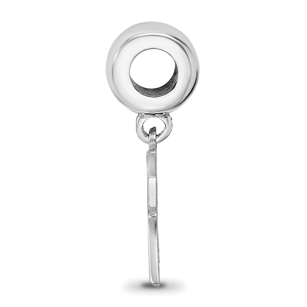 Sterling Silver Rhodium-plated LogoArt Kappa Delta Vertical Letters on Bead