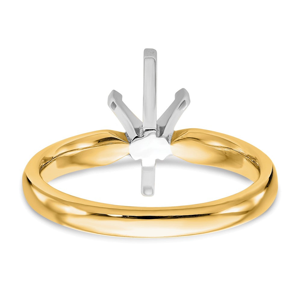 14k Two-Tone 5/8 carat Medium-Weight Comfort-Fit 6-Prong Tulip-Head Marquise Solitaire Ring Mounting