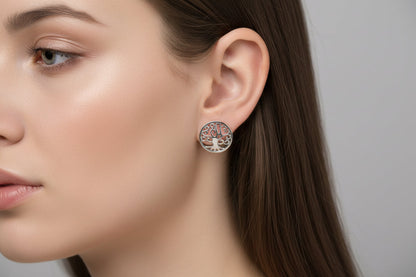 Round Tree-of-Life earrings