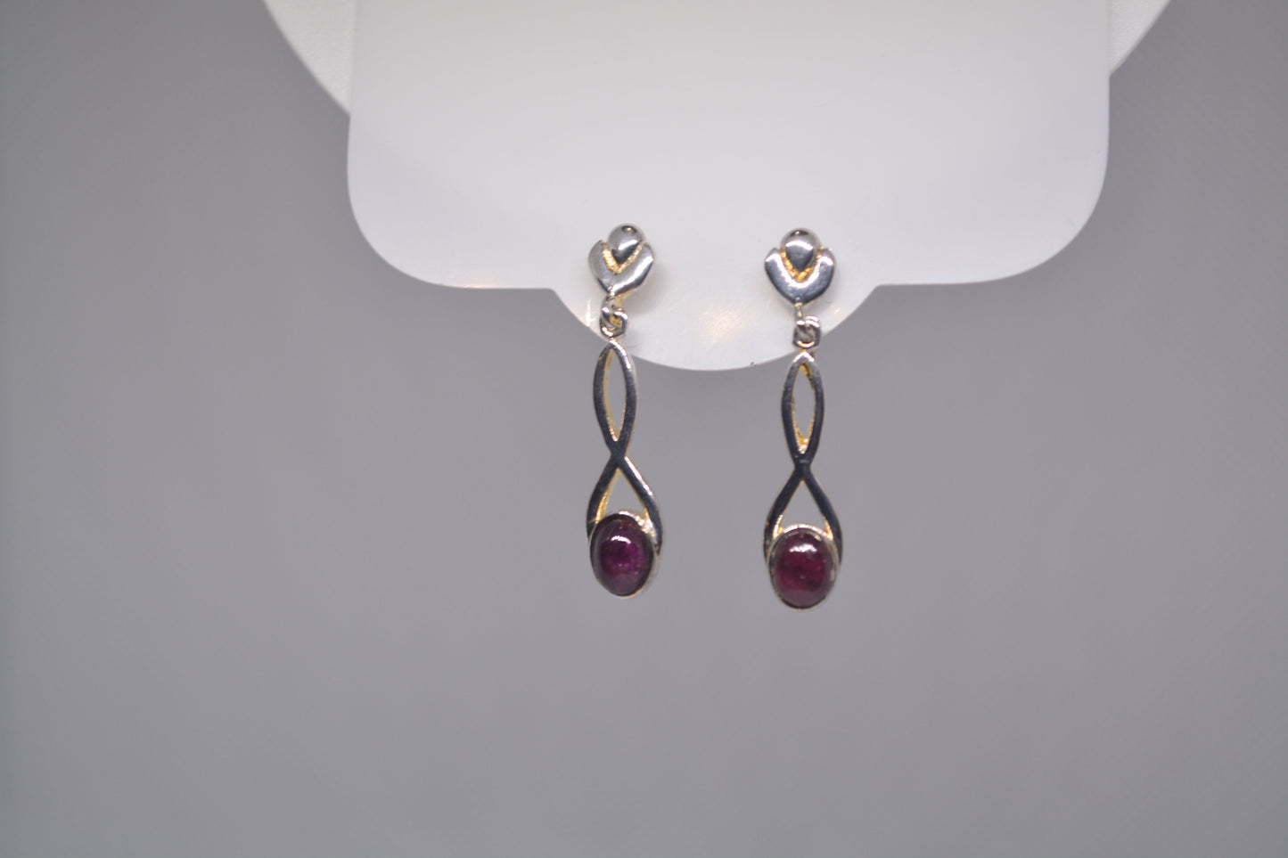 Garnet oval Swirl Earrings
