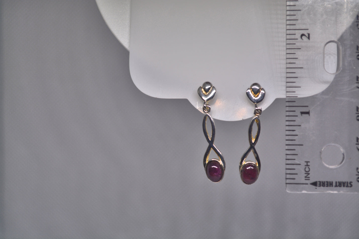 Garnet oval Swirl Earrings