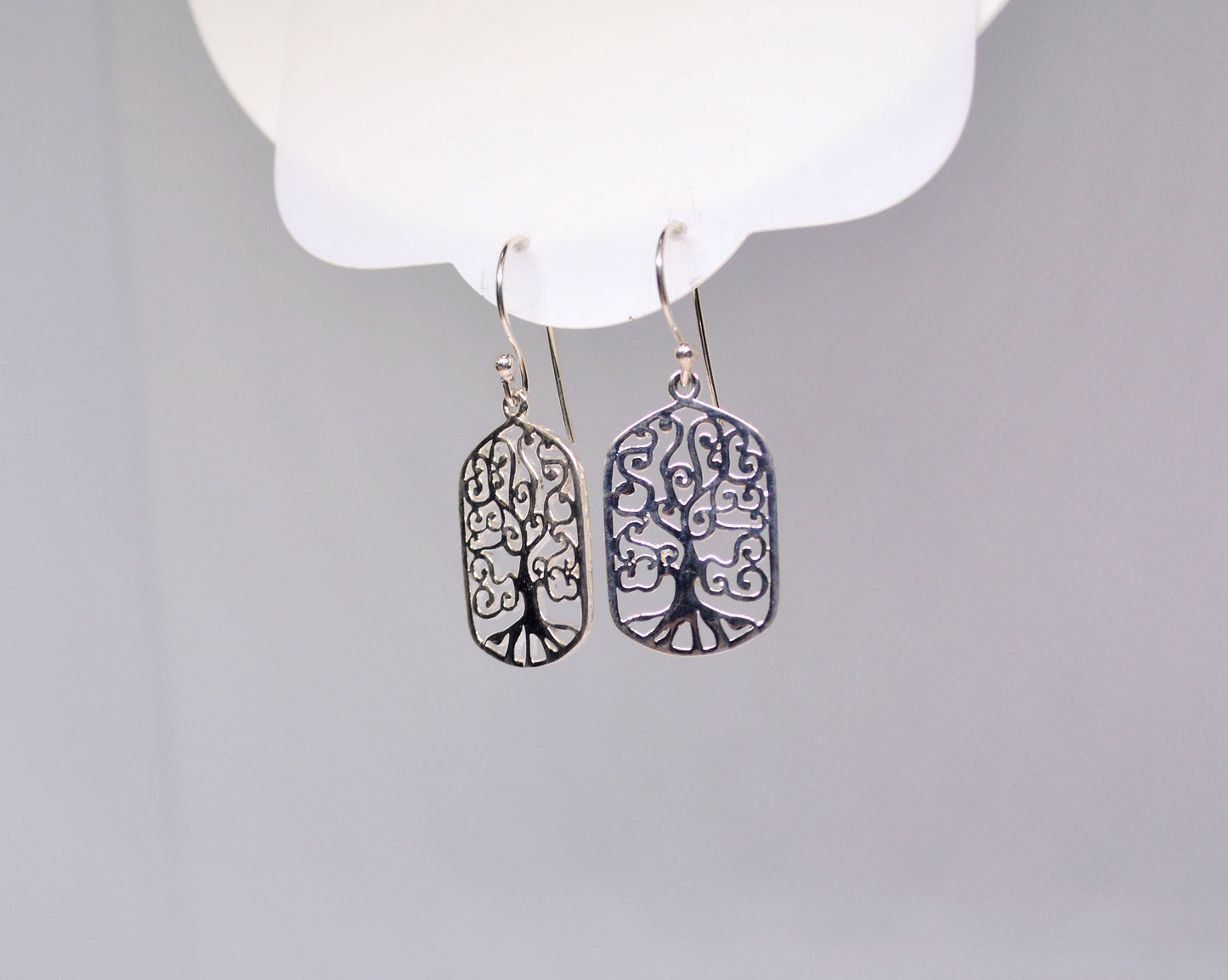 Filigree Tree of Life Drop Dangle Earrings