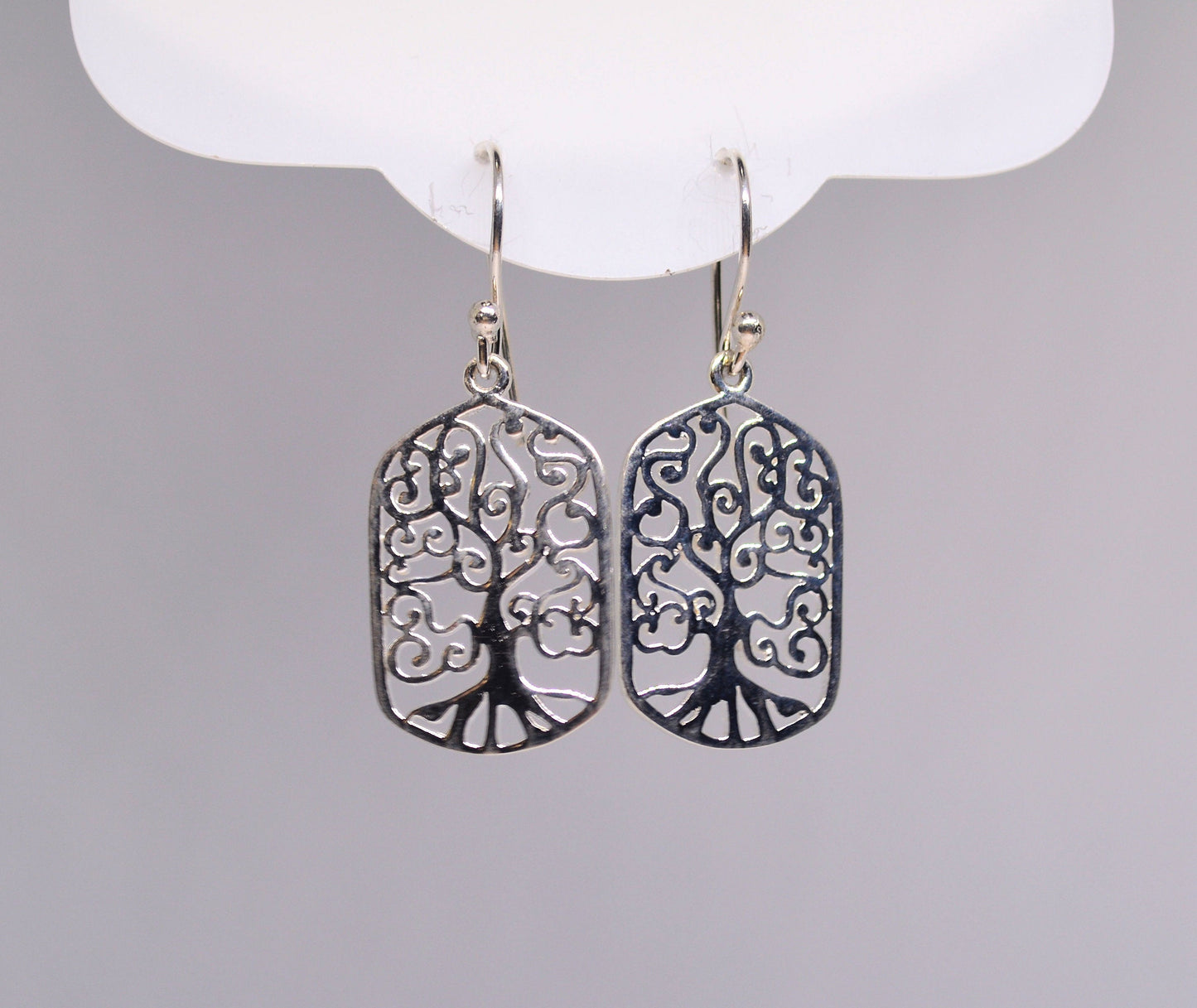Filigree Tree of Life Drop Dangle Earrings